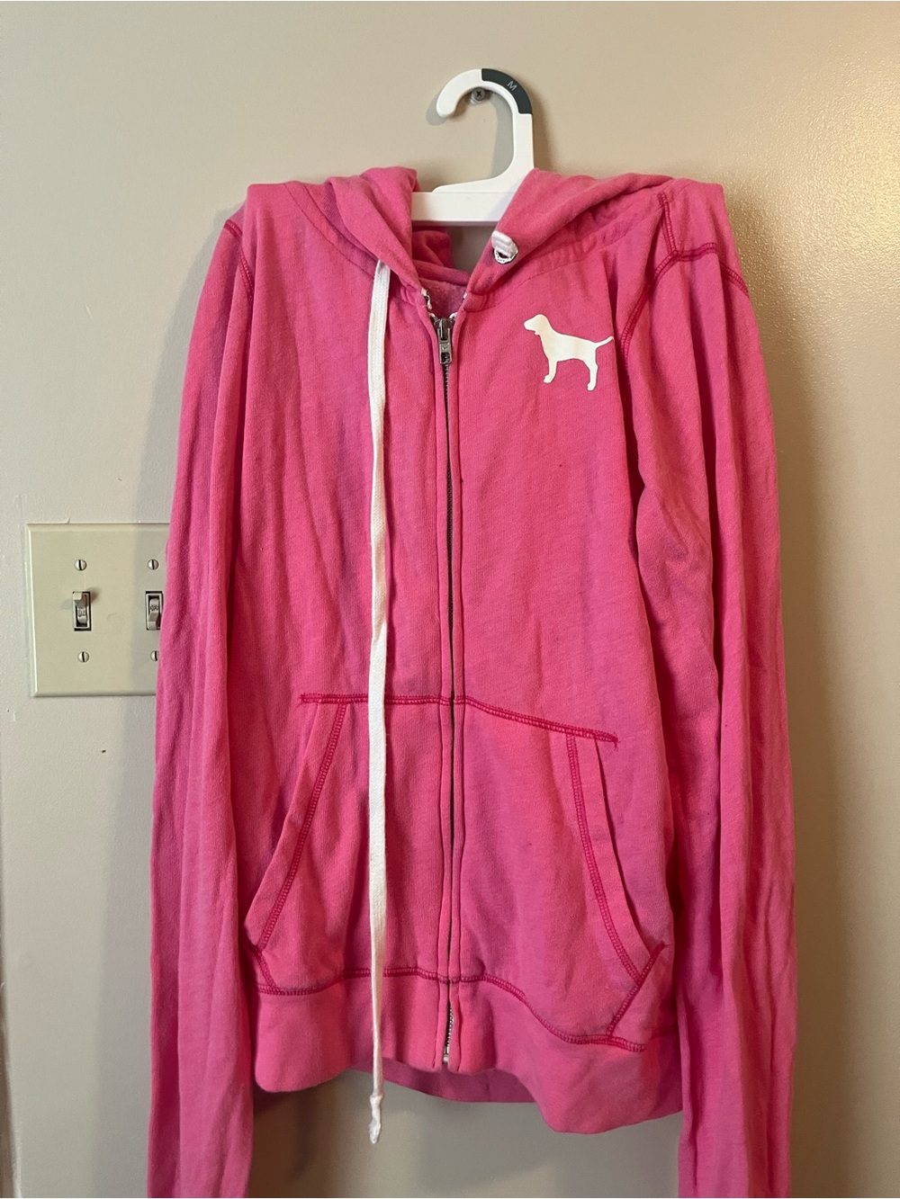 Vintage Y2K 2008-2012 Pink Victoria’s Secret Large Hoodie Love Pink - Picture 1 of 4